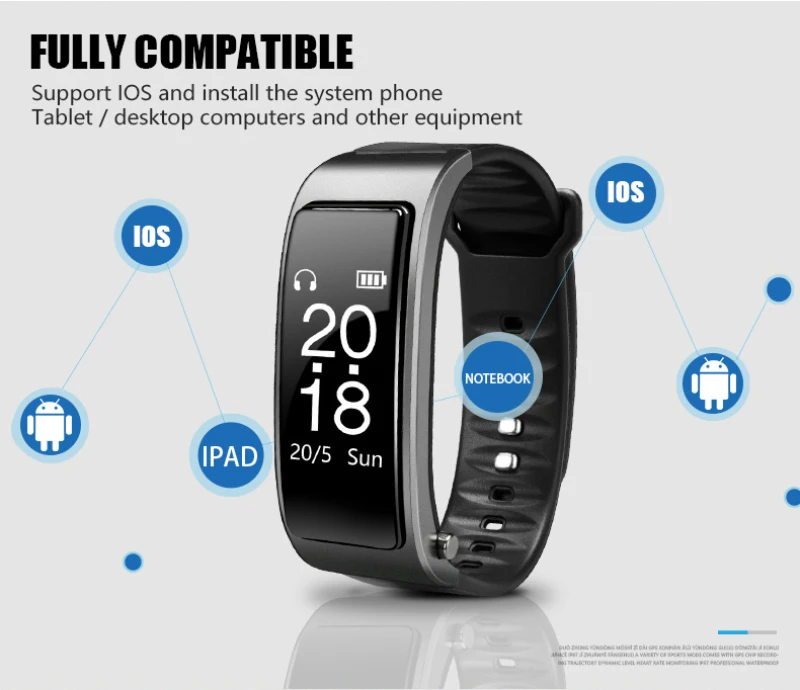 2-in-1 Smart Bracelet With Bluetooth Earphone Heart Rate Blood Pressure Monitoring Fitness Tracker Call Reminder Smart Watch