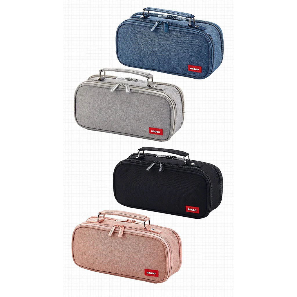 Large Pencil Case Double Zipper Pencil Case Pouch Organizer with Mesh Pocket