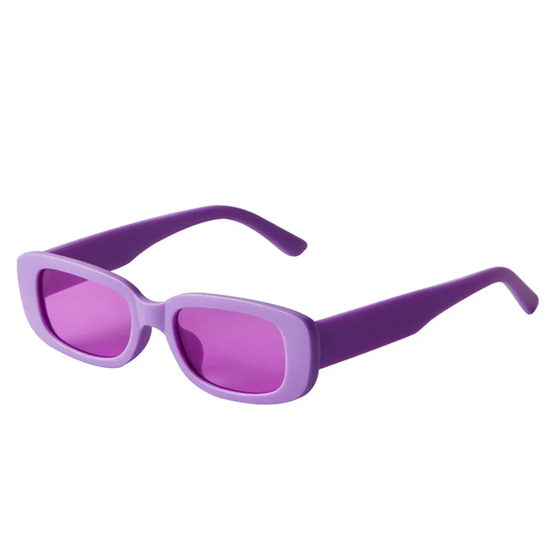 round sunglasses SO&EI Fashion Small Rectangle Colorful Women Sunglasses Retro Candy Color Shades UV400 Men Square Yellow Purple Sun Glasses oversized sunglasses Sunglasses