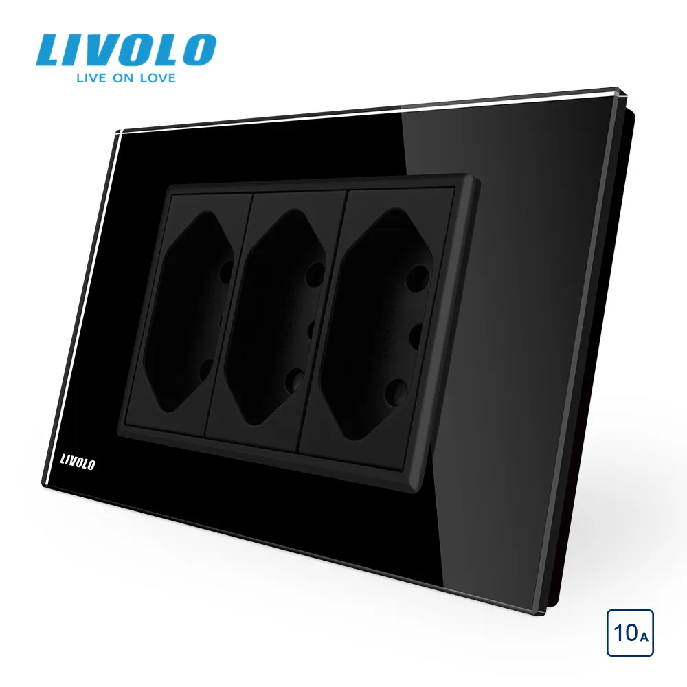 Livolo brailia Стандартный 3 контакта 10А/20А разъем типа N вилки 3pin отверстие настенное