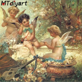 

New 5D Diamond Painting Kit “Three Little Angels” Diy Art Embroidery Cartoon Picture Set Cross-Stitch Rhinestone Home Decor Gift