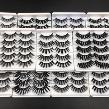 

5 pairs faux 3d mink wimpers pluizige piekerige valse wimpers natuurlijke lange wimper extension make handgemaakte fake lash