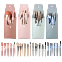 

8 Pcs Set Mini Travel Portable Soft Makeup Brushes Set Eye Shadow Foundation Powder Eyelash Lip Concealer Blush Make Up Brush
