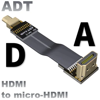 

Micro HDMI To hdmi flat cable camera HDMI 2.0b HDR18Gbps bandwidth 4K 2160p micro hdmi Extension Cable a type d type