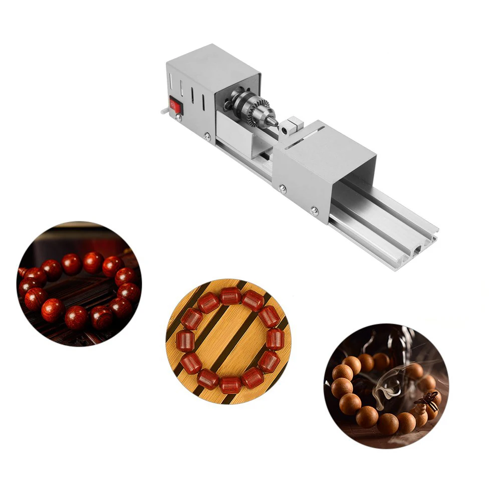 DC12-24V 96 Вт мини токарный станок бисер станок по дереву DIY токарный станок стандартный набор с силовой резкой резец деревянный токарный станок шлифовальный