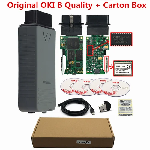 OriginalB OKI Carton 5054a OKI полный чип Keygen 5054A Bluetooth AMB2300 ODIS V5.1.3 5054A Поддержка UDS протокол OBD2 диагностический инструмент - Цвет: OriginalB OKI Carton