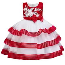 Рождественские платья для маленьких девочек вечерние кружевные платья принцессы, детская одежда детское платье ручной работы с бусинами для девочек