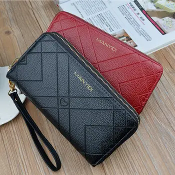 

Women Clutch PU Wallet Long Card Holder Phone Bag Case Purse Handbag Wristlet Doulbe Zip