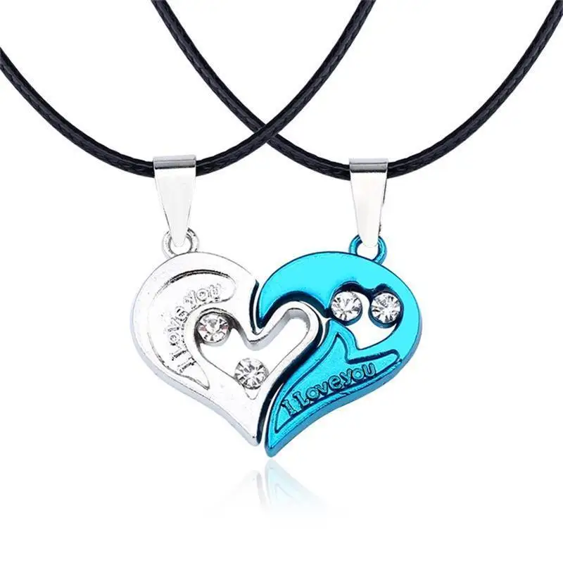 I Love You Best Friends Couple Necklace Jewelry Puzzle BFF Key