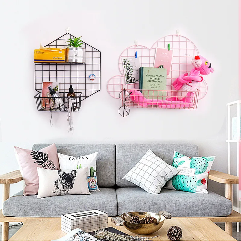 Металлические полки с металлической сеткой для стен DIY настенные подвесные