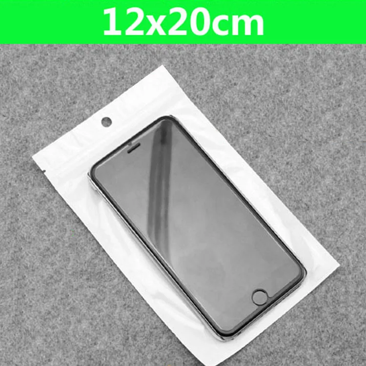 

100pcs/lot 12*20cm Clear + White Pearl Plastic Poly OPP Packing Zip Lock Retail Packages Jewelry Food PVC Plastic Bag