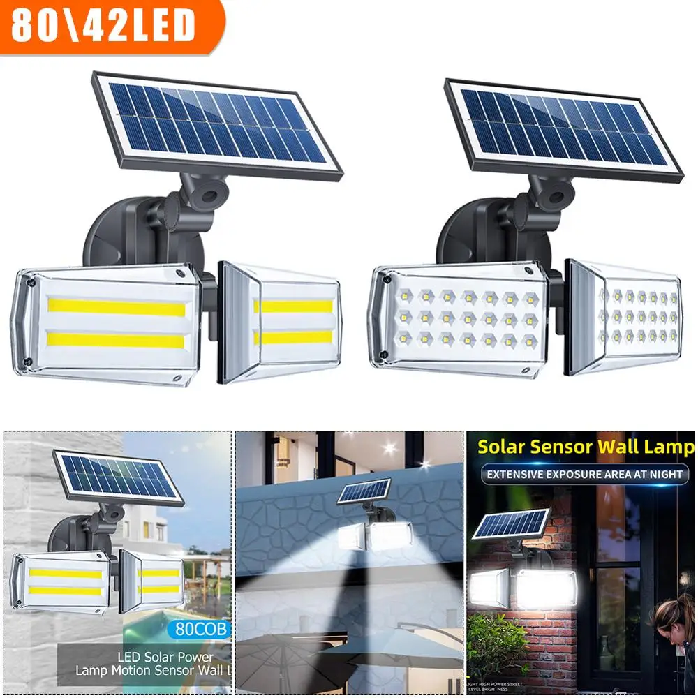 1-4pcs 20-40LED COB Solar Power Motion Sensor Wall Light Waterproof Garden Lamp