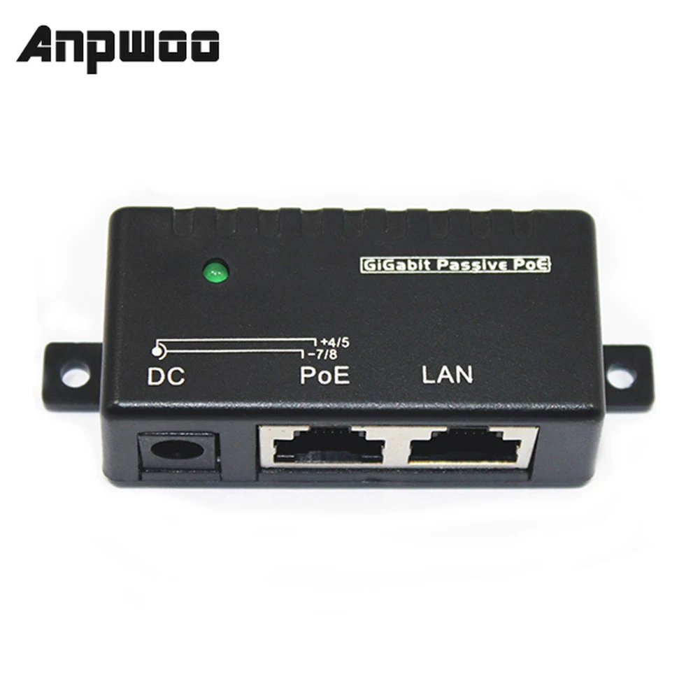 ANPWOO-Divisor de potencia de inyector POE para cámara IP, accesorios de módulo adaptador POE, 1000Mbps, 5V, 12V, 24V, 48V/1A
