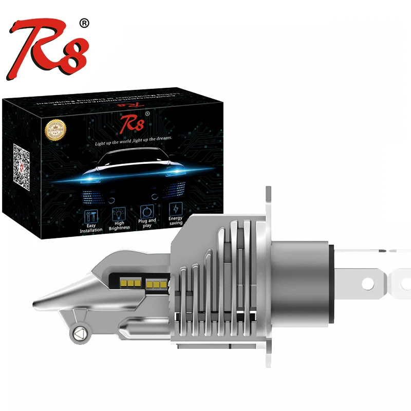 Farol de Motocicleta Branco para Scooter Led com Feixe Lâmpada Duplo hi – lo Alta Potência 6500k Atv Motocicleta 1:1 h4 Hs1 P43t