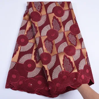 

Latest Swiss Voile Lace In Switzerland High Quality African Swiss Cotton Lace Fabric With Stones For Wedding Sewing F1683