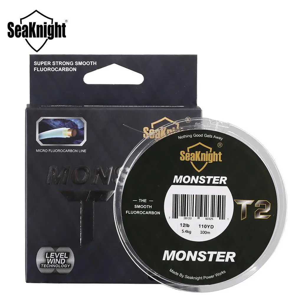 SeaKnight MONSTER T2 двойная флюрокарбоновая леска 100 м леска из нейлонового моноволокна Тонущая леска для ловли карпа