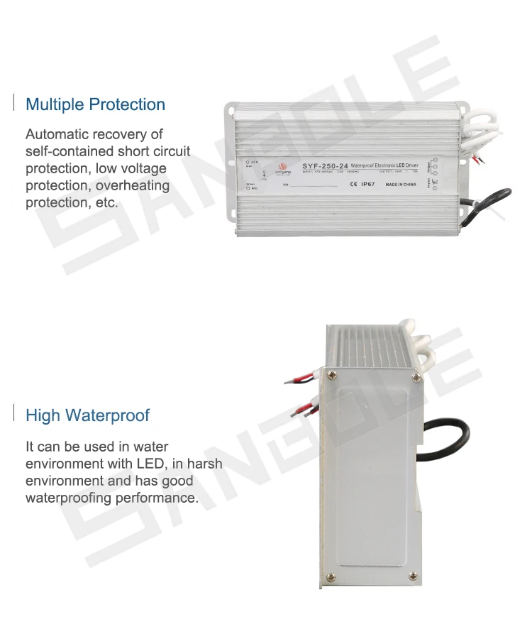 SYF-250W 5V12V24V импульсный источник питания водонепроницаемый на открытом воздухе платформа гром шторм вредная погода Высокое качество Электрический