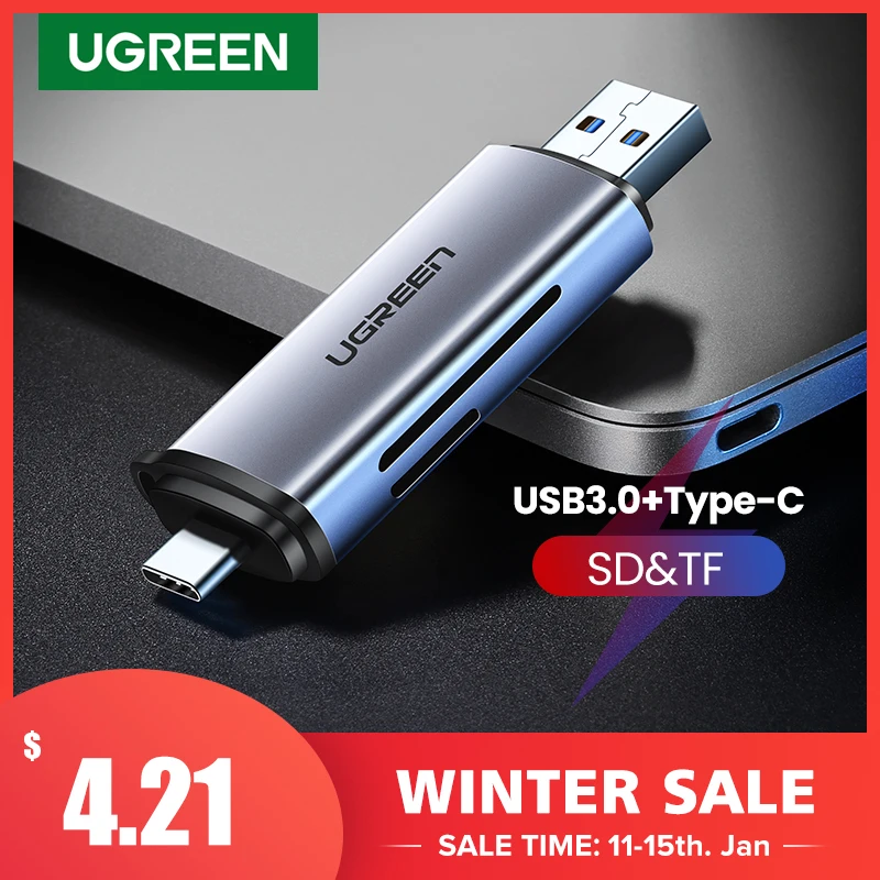 Ugreen кард ридер USB 3 0 & Type C для SD Micro TF ноутбуков Аксессуары Адаптер смарт карт
