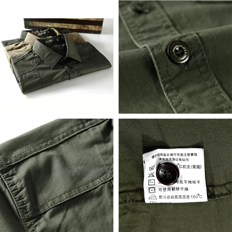 Military-Shirt-Men-Cotton-Tooling-Casual-Shirts-Men-Short-Sleeve-Loose-Army-Pockets-Breathable-High-Quality