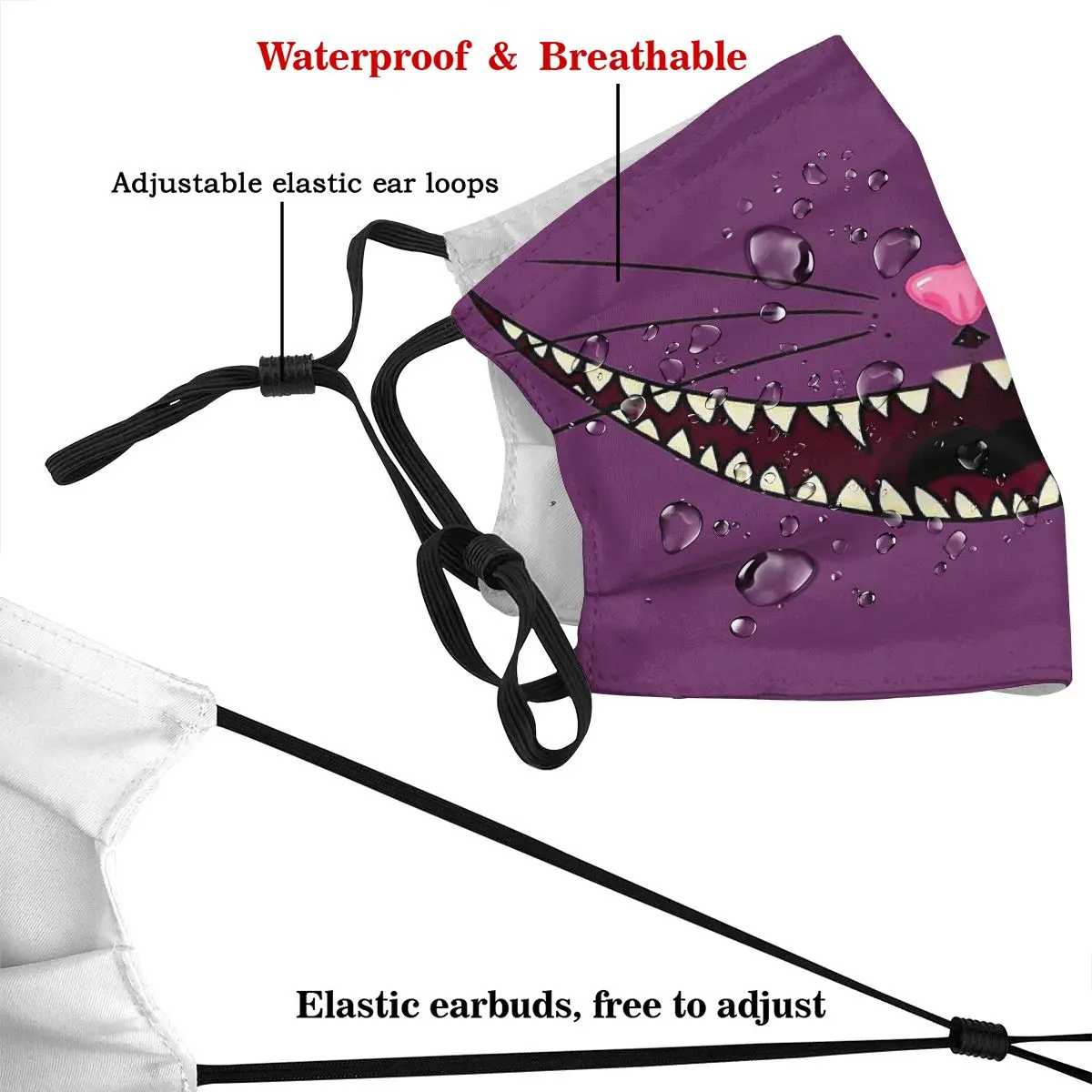 Cheshire Smile Washable Mouth Mask Cheshire Cat Alice's Adventure in Wonderland Reusable Face Filters Anti Haze