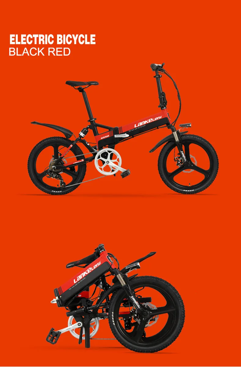 Top Folding Electric Bicycle Two Wheel Electric Bicycle 20 Inch 48V 240W Motor Lightweight Aluminum Alloy Protable Electric Bike 23