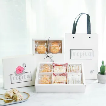 

100pcs white Flamingo Design Paper Box Candy Cookie Soap Chocolate Party Birthday Gift Packaging