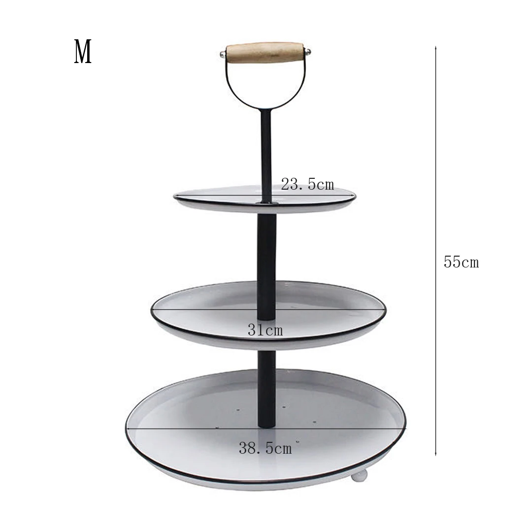 3 Tier Cake Stand Galvanized Metal Serving Tray Plant Dessert Cupcake Fruit Tiered Platter Vintage Decor for Home Party Kitchen