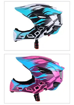 

Children Bicycle Helmet Detachable Chin Full Face Mask 12-Vent Helmet On For Self Balance Scooter Kids' Bike Helmet 54-58cm