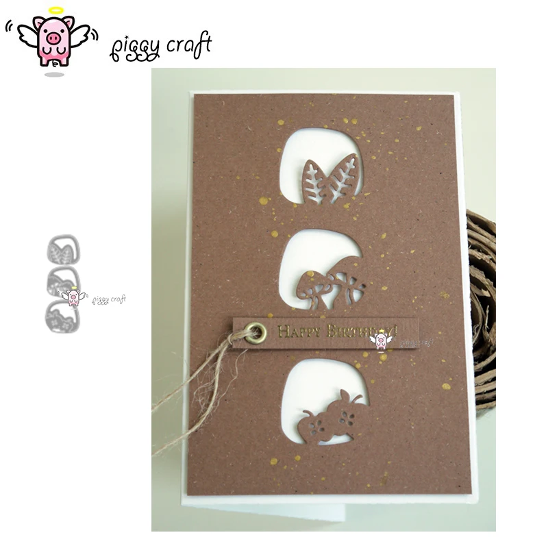 

Piggy Craft metal cutting dies cut die mold Mushroom apple leaf frame Scrapbook paper craft knife mould blade punch stencils die