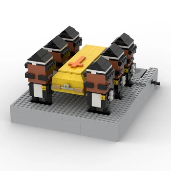 

BuildMOC Ghana Funeral Dance on Funerals Team Men Dance2020 Funny Meme Dance With Casket Building Blocks Toys For Kid