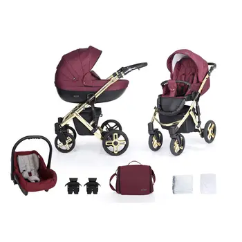 

Stroller bebe 3 piece Mila Premum Class gold frame, chair walkabout, carrycot and babasling for car