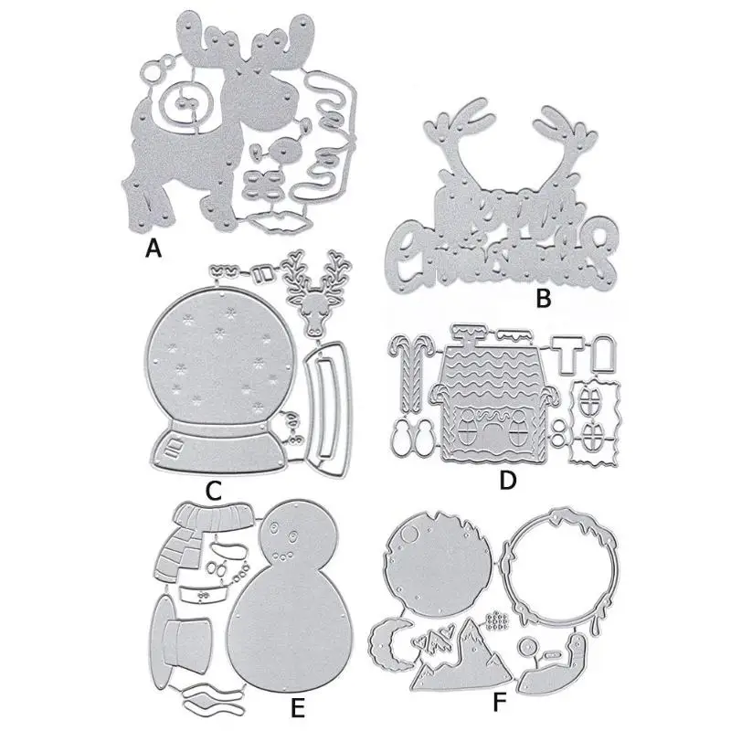 Рождественский металлический трафарет для аппликаций альбом Бумага DIY ремесло Матрица для рельефного тиснения Санта Клаус снеговик с тиснением и высечки