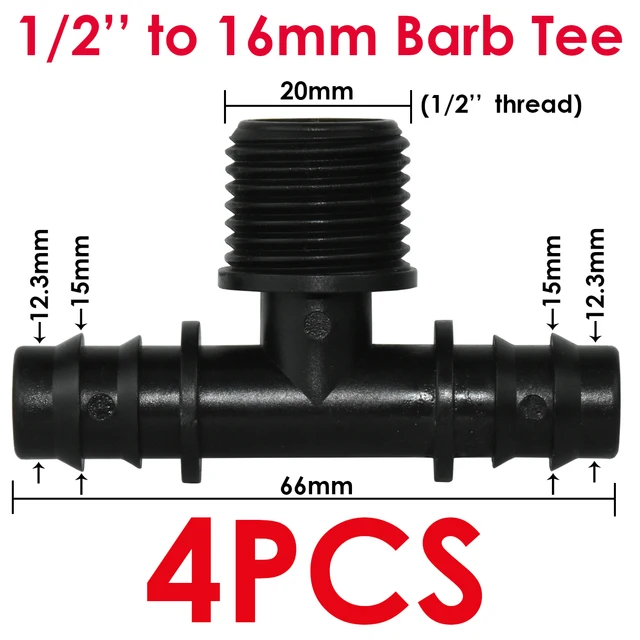 Kesla 4Db 1/2 "3/4" Menetes 16 20 25 Mm -Es Pe Tömlő Barb Póló Csatlakozó Adapter Csőcsövek Kerti Csepegtető Öntözési Tengelykapcsoló Javítás - Image 2