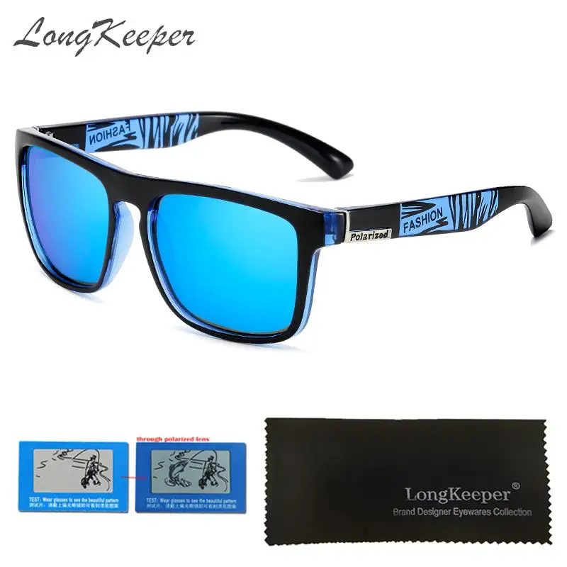 

LongKeeper Brand polarized Sun Glasses Men Square Mirror Sun Glasses Male Pilots Driving Glasses Women UV400 Oculos De Sol