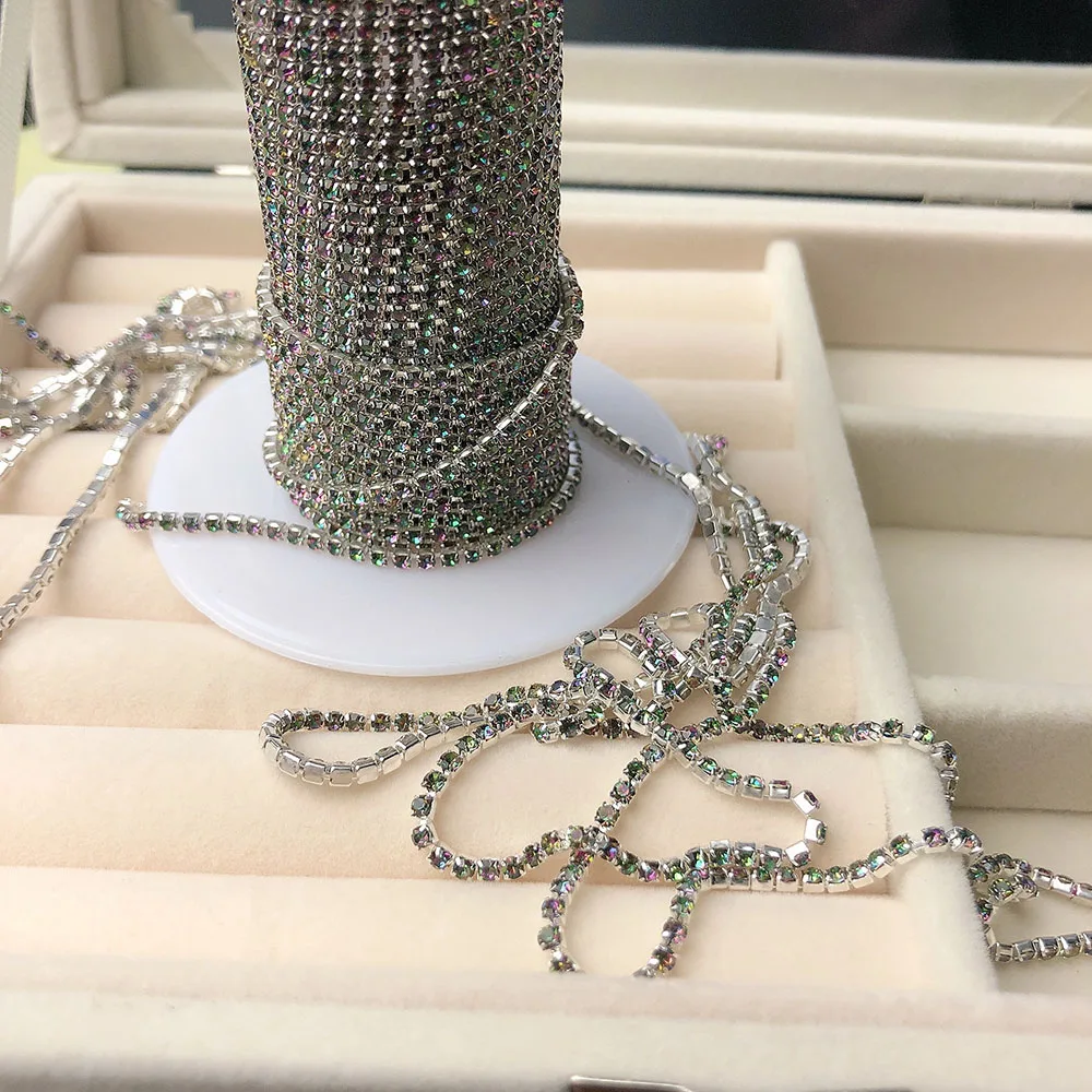 ss6 rhinestone cup chain opal colored base,fashion DIY jewelry crystal trim accessories,high quality opal egg new colors sew on