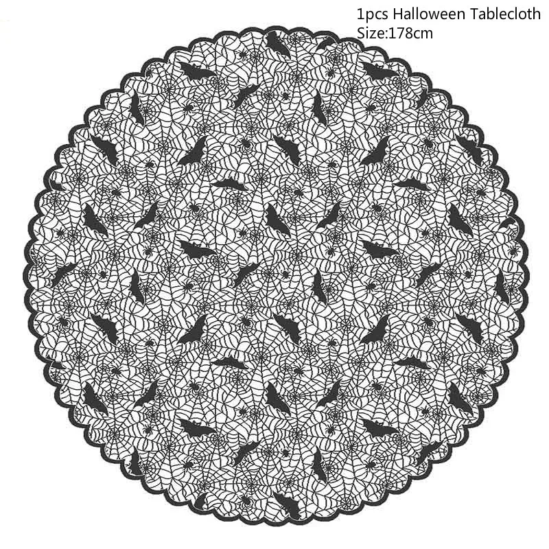 1 шт., украшение на Хэллоуин, кружевная трикотажная скатерть с паутиной, Настольная дорожка, флаг, камин, мантия для дома, кухни, вечерние принадлежности - Цвет: 4