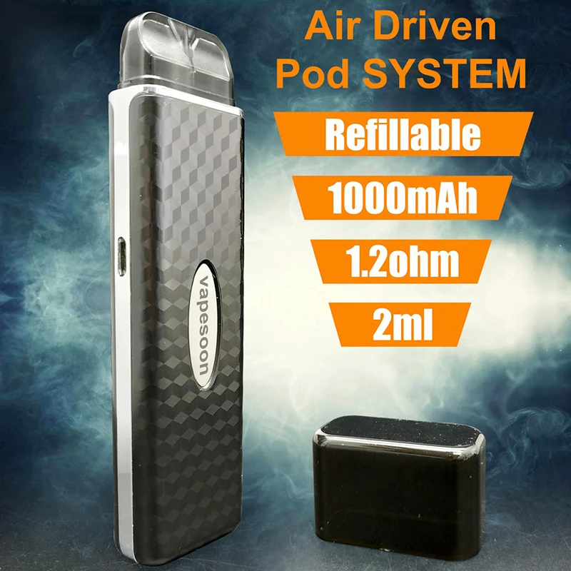 

Vapesoon original VSA starter kit Air driven system vape kit with 1000mAh built-in battery 2ml capacity pod VSA kit
