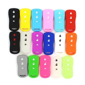 

3 Button Car Remote Key Silicone Case Fob for Nissan Pathfinder X-Trail Tiida Versa 350z Murano Armada Xterra Frontier Styling