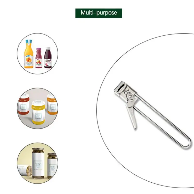 1PC suministros de cocina multifuncional botella de cerveza abridor ajustable abrelatas Manual de acero inoxidable abridor de tapas de tarros de agarre a casa