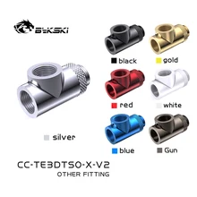 Bykski CC TE3DTSO X V2 rotativo 3 way split encaixe, g1/4 "girar 360 ° ajuste de direção t tipo divisor adaptador