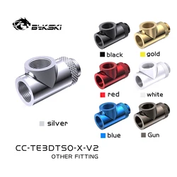 Bykski – adaptateur de séparation de type T rotatif à CC TE3DTSO X V2 degrés, 3 voies, G1/4 ", 360 ° 