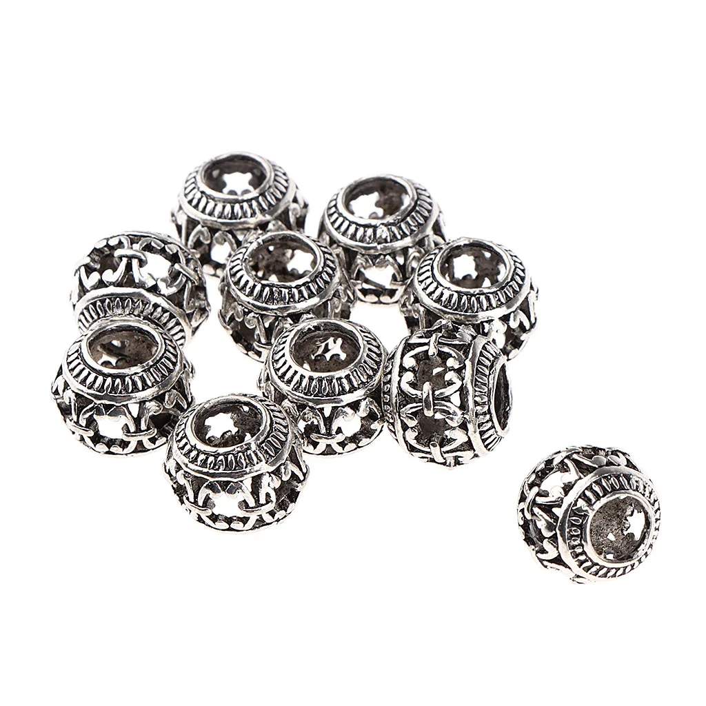 10pcs/set Dreadlocks Beads Hair Rings Tubes Decoration Braiding Hair Braid Cuff Clip