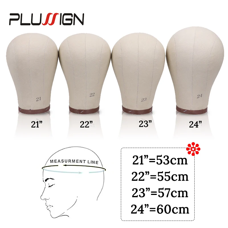 Hot sale professional 21 22 23 24 inch canvas block head mannequin head  with stand colorful wig head set