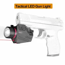 Тактический светодиодный светильник-пистолет, светильник-вспышка, Красный лазерный прицел, портативный пистолет-светильник, военный страйкбольный оружейный светильник для охоты и стрельбы