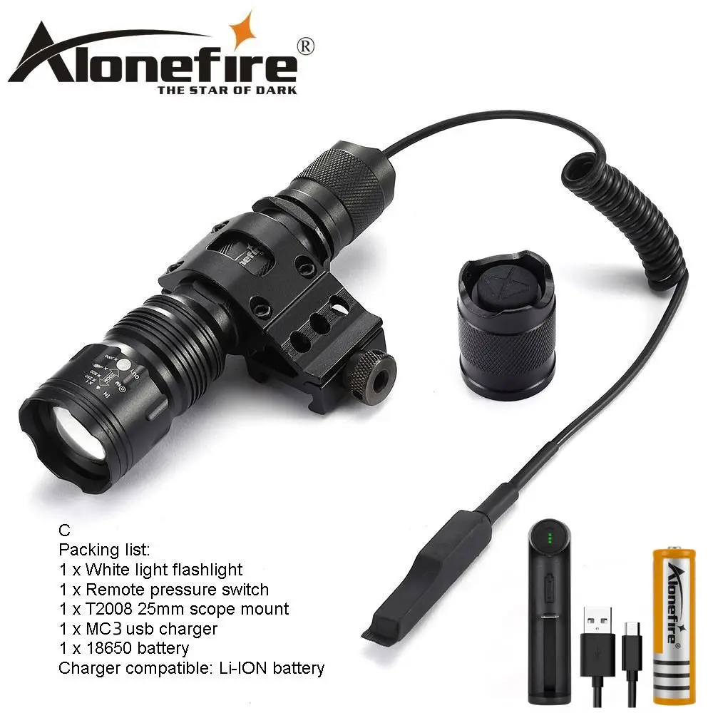 AloneFire TK104 CREE L2 светодиодный тактический фонарь, фонарь светодиодный, фонарь для охоты, кемпинга, фонарь с батареей 18650 - Испускаемый цвет: Tactics flashlight C