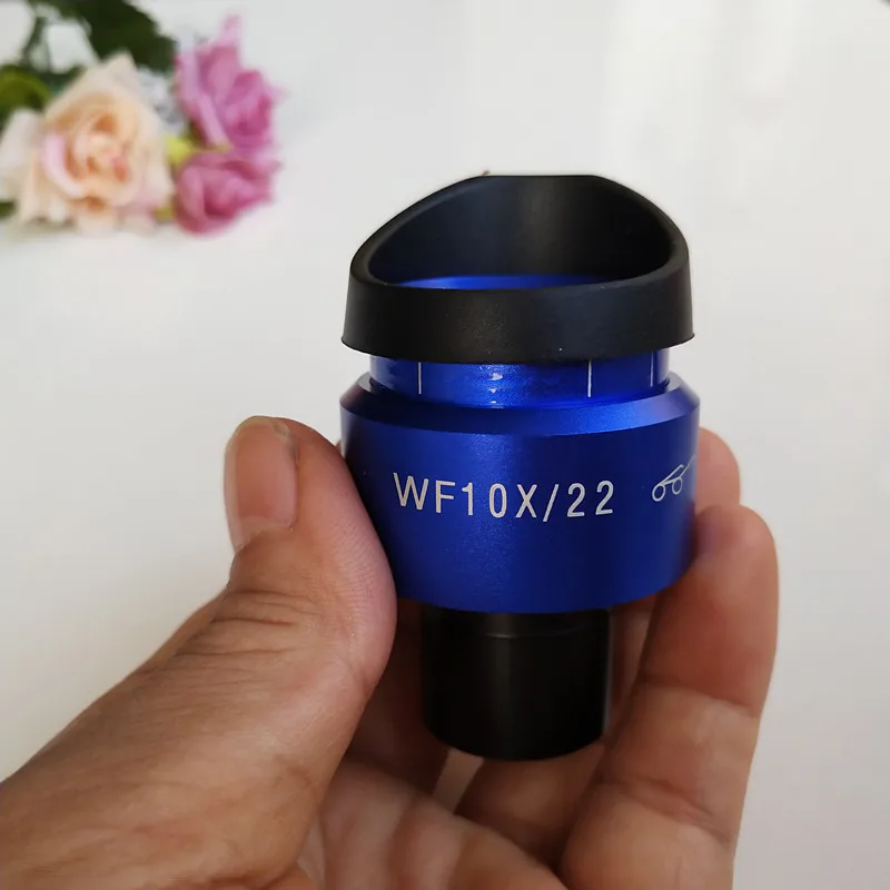 WF10X 22 мм синий широкий угол регулируемый высокий Eyepoint стереоскопический стерео микроскоп окуляр объектив 23,2 мм с резиновой защитные очки