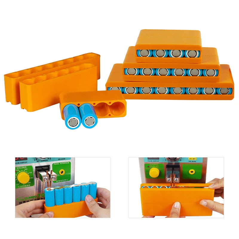 

18650 battery fixture 4P 6P 8P single row double-sided welding for lithium battery spot welding Bakelite fixture battery holder