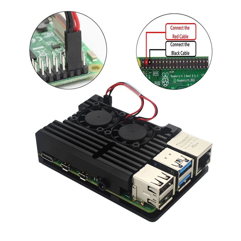  Original Raspberry Pi 4 2GB 4GB RAM + Aluminum Case 3A Power Supply Adapter Micro HDMI Cable for Ra