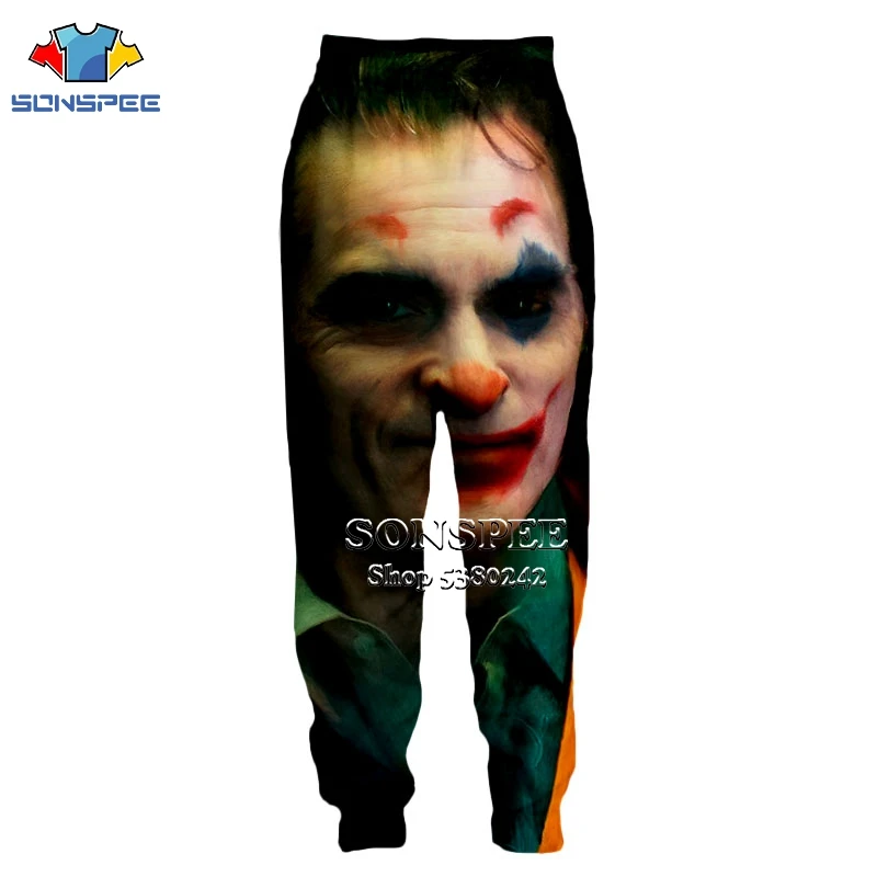 Новое поступление, SONSPEE, 3D принт, фильм, брюки Joker для мужчин и женщин, весна-осень, модные брендовые спортивные штаны, свободные эластичные брюки