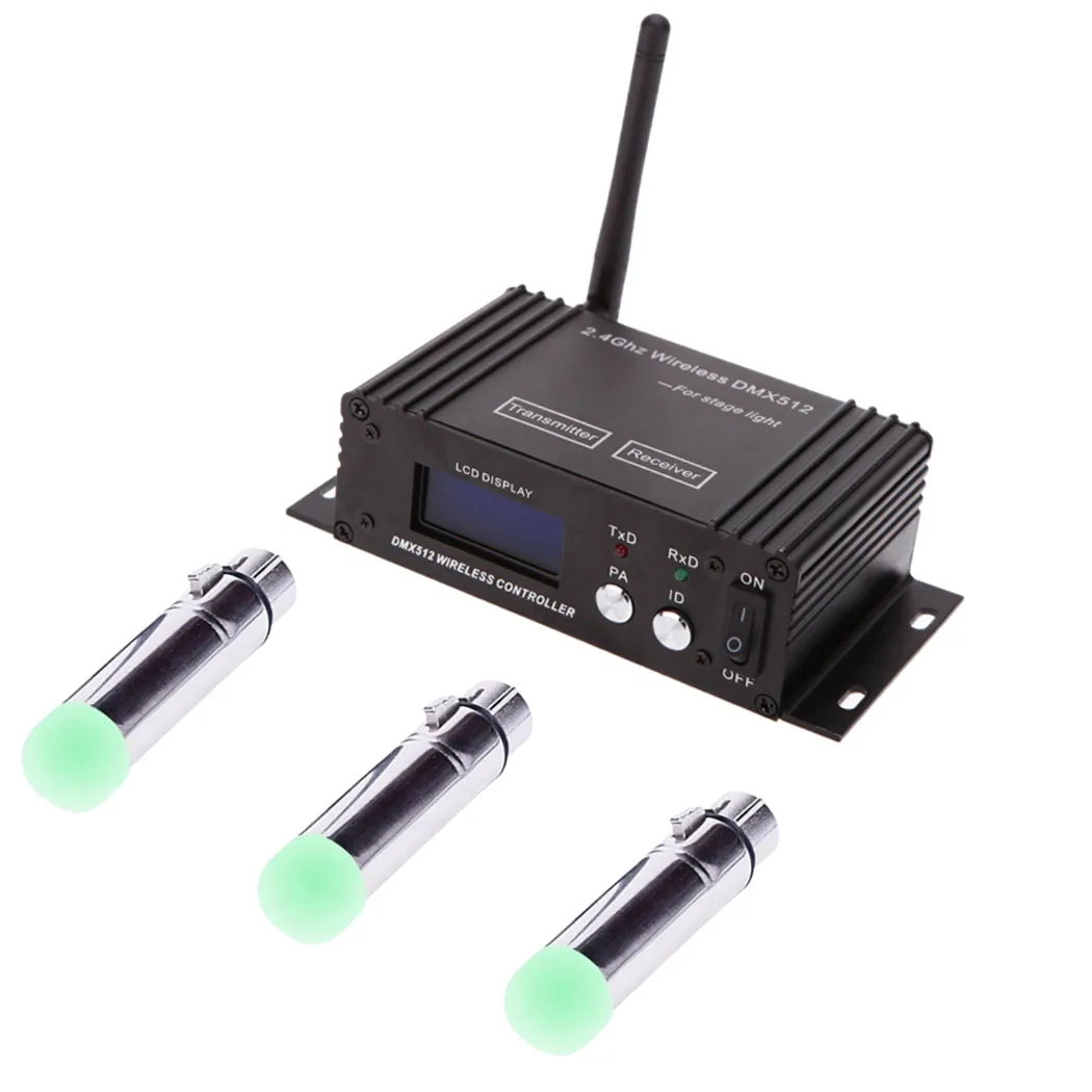 DMX512 ISM Dif LCD DMX 무선 수신기 및 송신기 무대 파 DJ 디스코 바 조명 이동 헤드 용 2.4G LED 컨트롤러